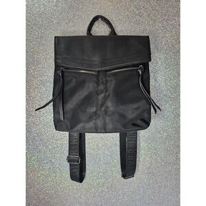 BOTKIER New York Trigger Backpack Black Nylon Leather Trim Logo Straps Bag